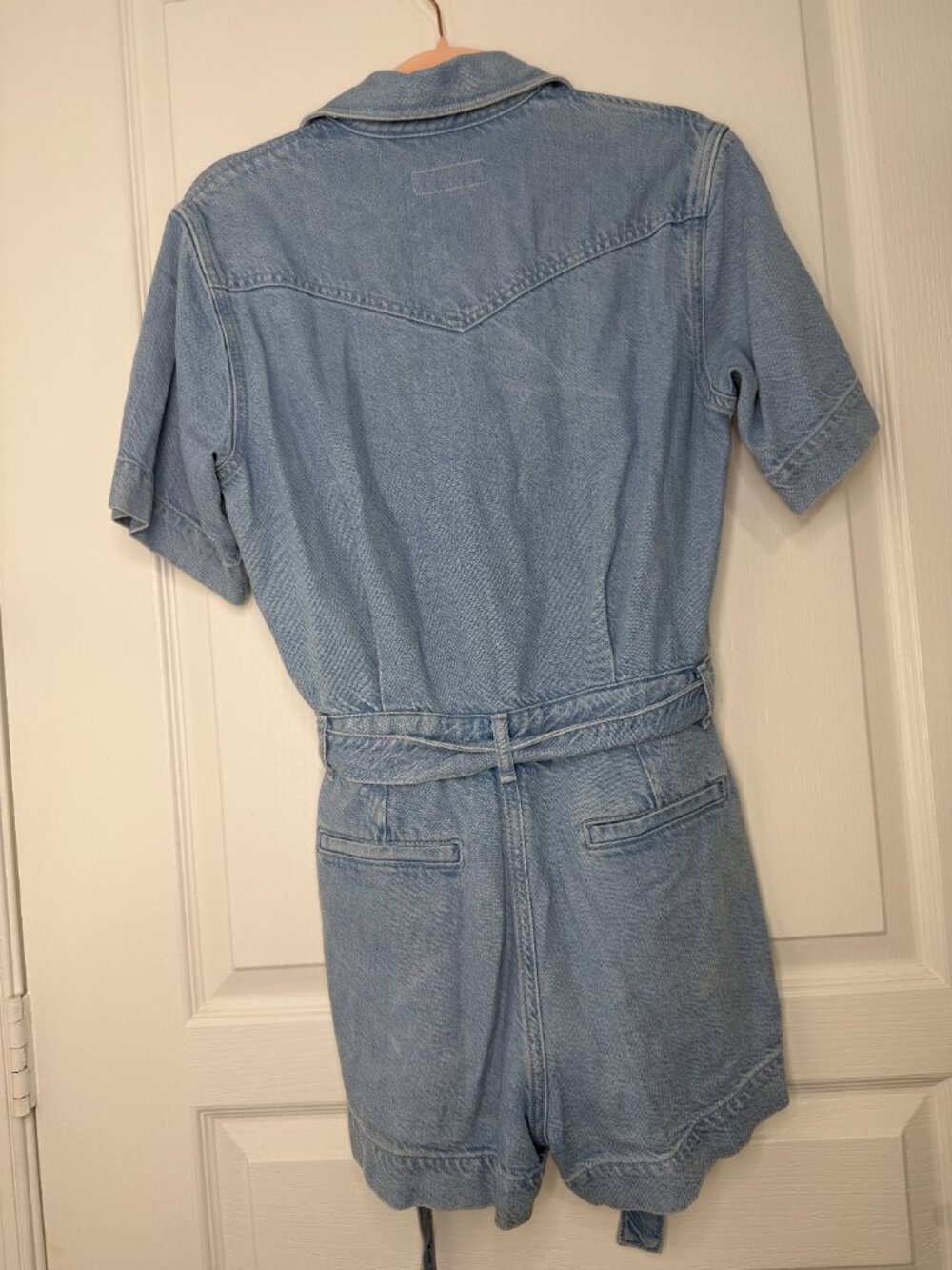 NWOT Rag & Bone Denim Utility Romper- XS- Blue Belted Short Sleeve- MSRP $398 - Picture 6 of 15